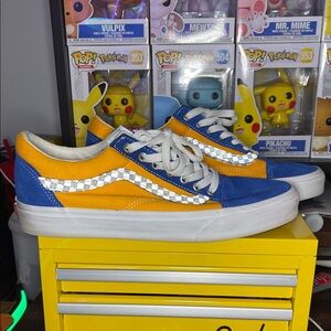 Vans Blue and Orange Checkerboard Sneakers